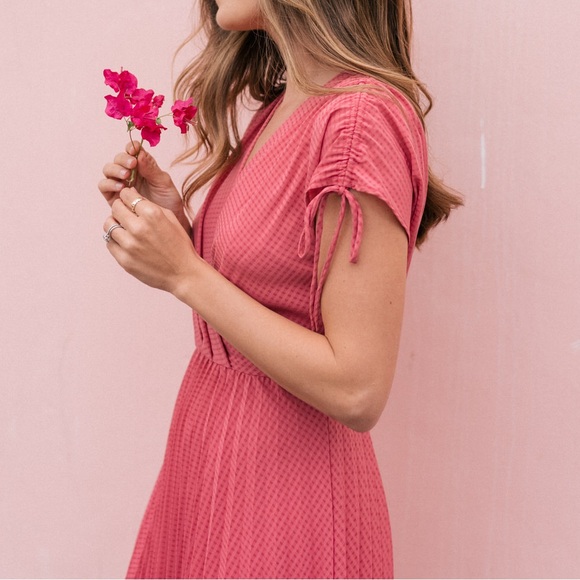 Gal Meets Glam Collection Pink Angelica Pleated Dress 10 - Picture 4 of 13